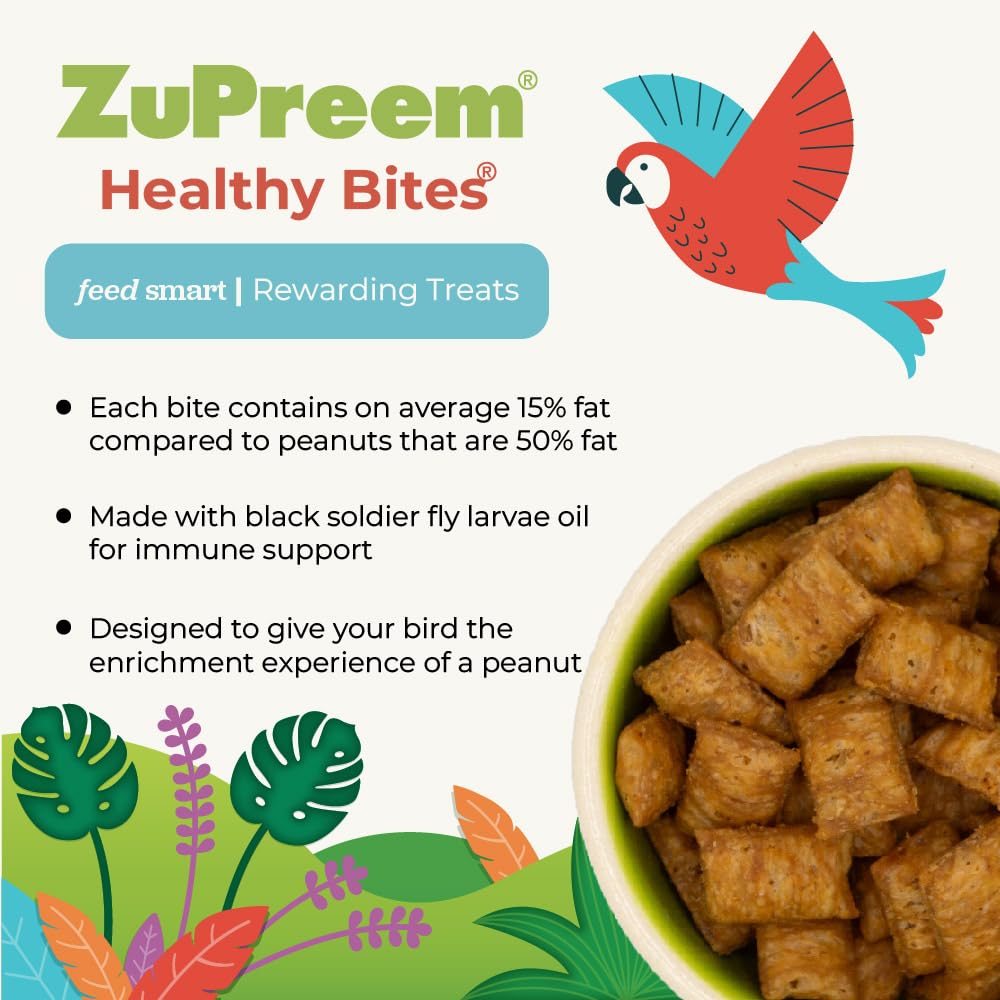 ZuPreem Healthy Bites, Rewarding Bird Treat, Medium/Large to Large Birds, No Artificial Flavors or Preservatives, Treat for Conu